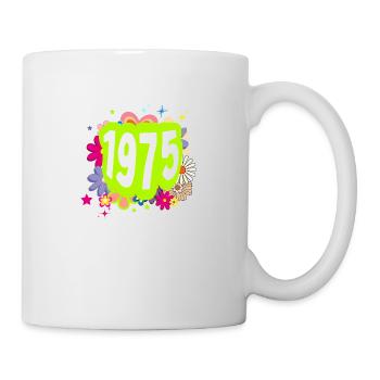 Année 1975 anniversaire Groovy floral - Mug blanc - blanc - Droite