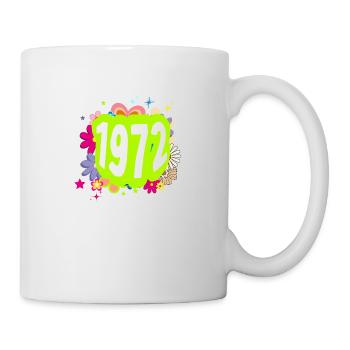 Jahr 1972 Jubiläum Floral Groovy - Tasse - Weiß - Rechts