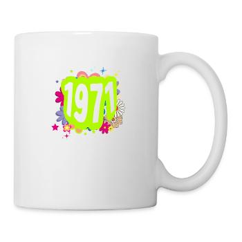 Jahr 1971 Jubiläum Floral Groovy - Tasse - Weiß - Rechts