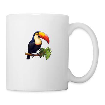 Vogel Tukan Comic-Stil - Tasse - Weiß - Rechts