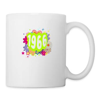 Jahr 1966 Jubiläum Floral Groovy - Tasse - Weiß - Rechts