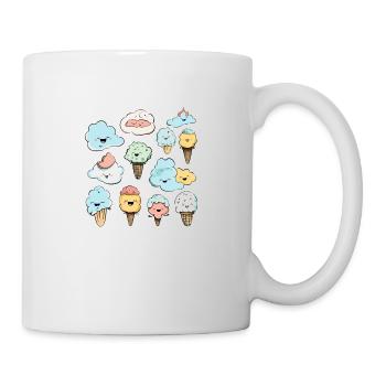 Glaces et cornets kawaii - Mug blanc - blanc - Droite