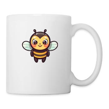 Petite abeille mignonne dans un style comique - Mug blanc - blanc - Droite