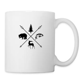 Camping de montagne et pêche - Mug blanc - blanc - Droite