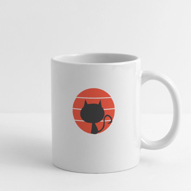 Style rétro Devil Cat Mug blanc