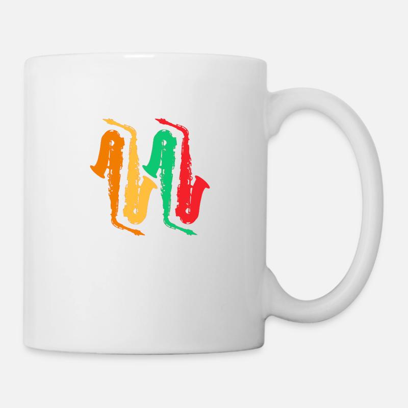 Vintage-Saxophon-Kollektion - Tasse - Weiß