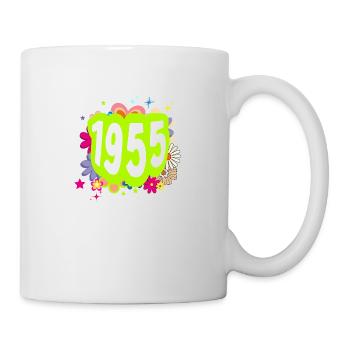 Year 1955 anniversary Groovy floral - Mug - white - Right