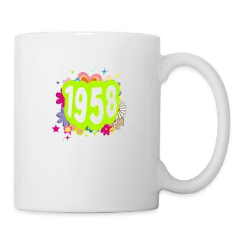 Année 1958 anniversaire Groovy floral - Mug blanc - blanc - Droite