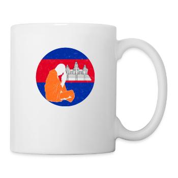 Cambodia Temple Khmer Monk Flag I Gift - Mug - white - Right