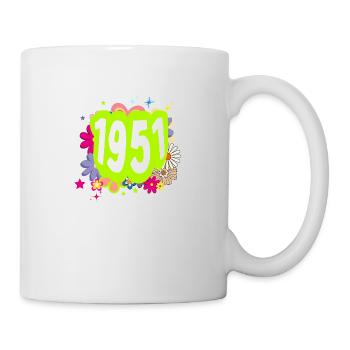 Year 1951 anniversary Floral Groovy - Mug - white - Right