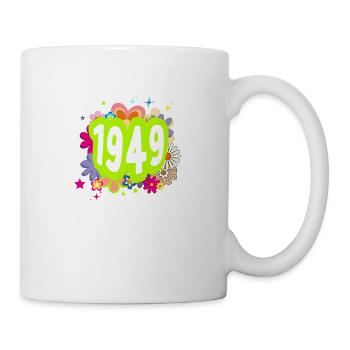 Année 1949 anniversaire Groovy floral - Mug blanc - blanc - Droite