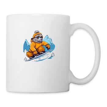 Kiki au snowboard - Mug blanc - blanc - Droite