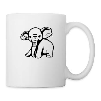 Baby elephant in a comic book style - Mug - white - Right