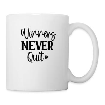Winners Never Quit - Tasse - Weiß - Rechts