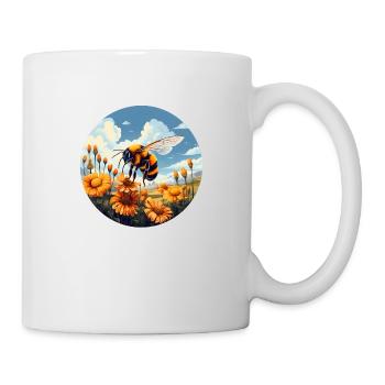 Floraison de bourdons - Mug blanc - blanc - Droite