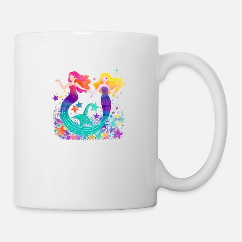 Lini et lina les sirènes - Mug blanc - blanc