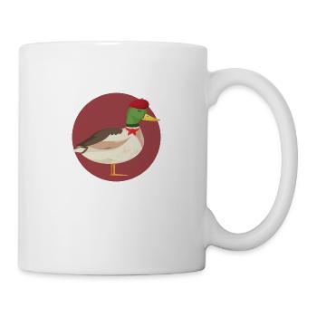 Très français portant un béret portant un canard - Mug blanc - blanc - Droite