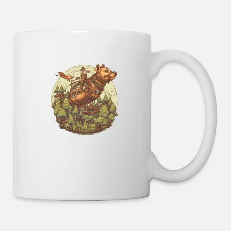 Chien dirigeable Steampunk - Mug blanc - blanc