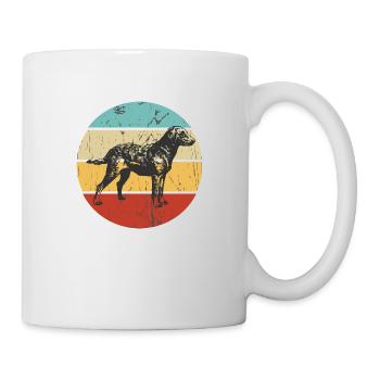 Vintage Hund Retro Sonnenuntergang - Tasse - Weiß - Rechts