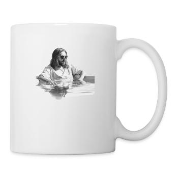 Jésus dans la piscine religion vacances soleil plage mer - Mug blanc - blanc - Droite