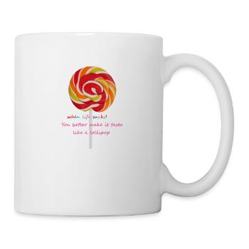 Wenn das Leben ist! Lutscher - Tasse - Weiß - Rechts