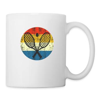 Vintage-Tennis-Retro-Sonnenuntergang - Tasse - Weiß - Rechts