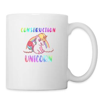 Bagger Baustelle Bauarbeiterin Mädchen I Geschenk - Tasse - Weiß - Rechts