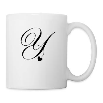 Buchstabe y Kalligraphie Herz - Tasse - Weiß - Rechts