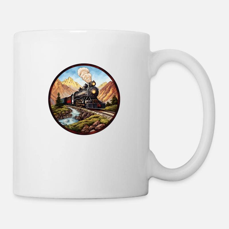 Zug Lokomotive Bahn - Tasse - Weiß