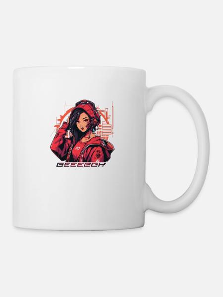 Asian Cyberpunk Girl - Kira - Tasse - Weiß