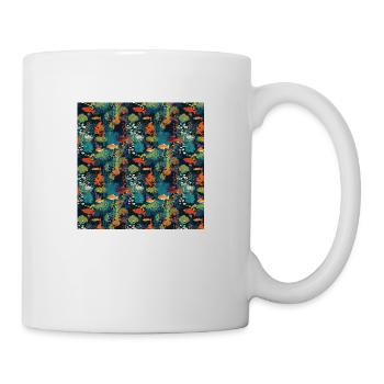 Aquatisches nahtloses Muster Sealife Ozean Unterwasser - Tasse - Weiß - Rechts