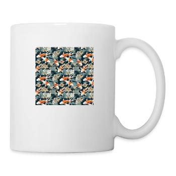 Koi-Fisch Nahtloses Muster Japanisch Asiatisch Chinesisch - Tasse - Weiß - Rechts