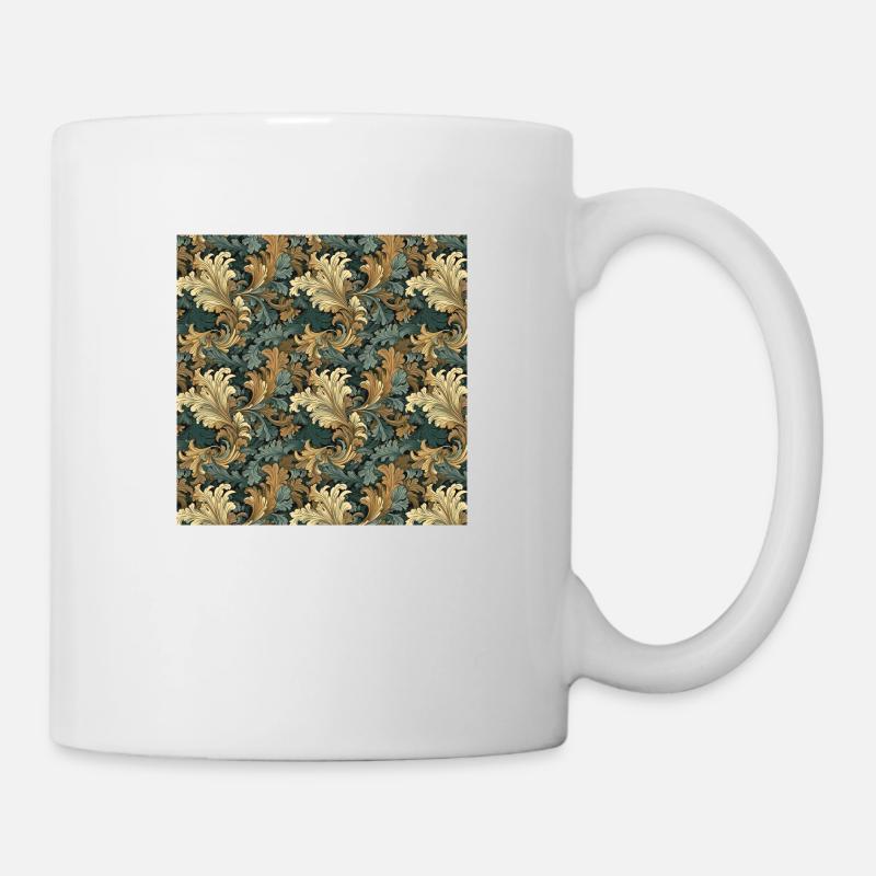 Leaves Seamless Pattern Leaf Foliage Nature Print - Mug - white