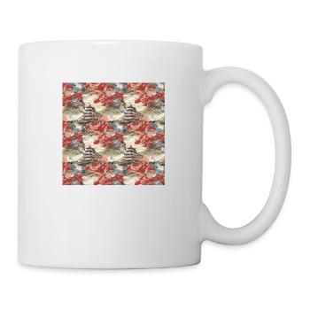 Asiatische nahtlose Muster Japanische Chinesische Malerei - Tasse - Weiß - Rechts