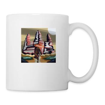 Cambodge Temple Khmer Vintage Palmiers I Cadeau - Mug blanc - blanc - Droite