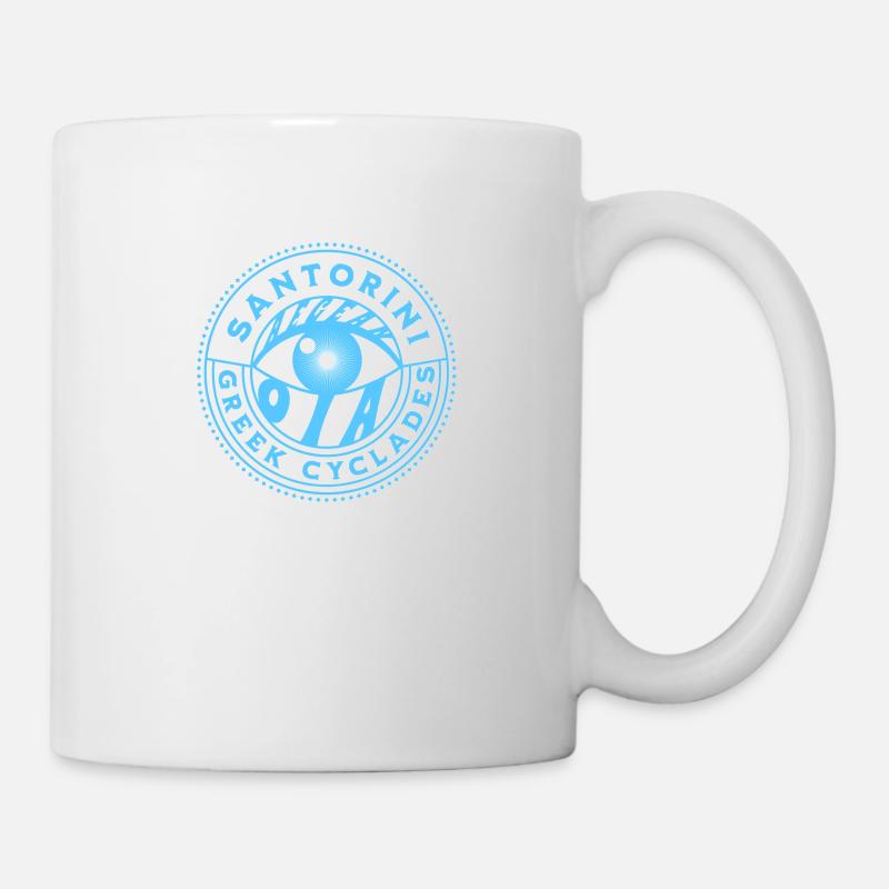 Santorin Bleu Œil Grec - Mug blanc - blanc