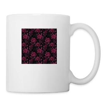 Rosen Nahtloses Muster Schöne Elegante Ästhetik - Tasse - Weiß - Rechts