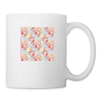 Rosen Nahtloses Muster Schöne Elegante Ästhetik - Tasse - Weiß - Rechts