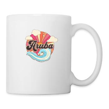Aruba Karibik Insel Retro 80er Jahre - Tasse - Weiß - Rechts