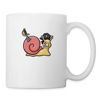 Piratenschnecke - Tasse - Weiß - Rechts