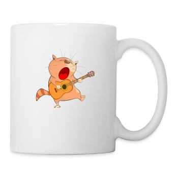 Katze spielt Musik - Tasse - Weiß - Rechts
