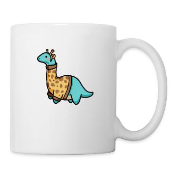 hugadino Giraffe Dino, süßer Dinosaurier - Tasse - Weiß - Rechts