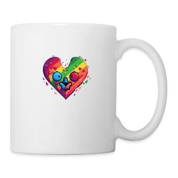 LGBTQIA+ Regenbogenherz - Tasse - Weiß - Rechts