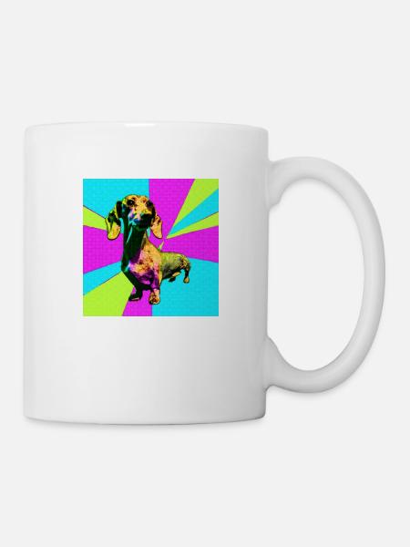 Dachshund Pop Art - Mug - white