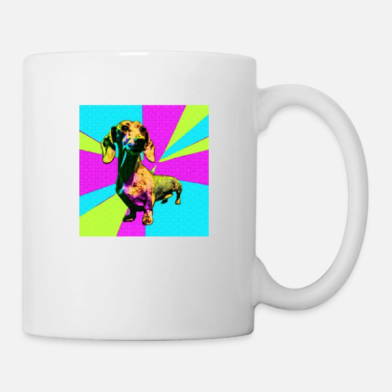Dachshund Pop Art - Mug - white