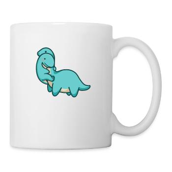 hugadino Dino Umarmung, süßer Dinosaurier - Tasse - Weiß - Rechts