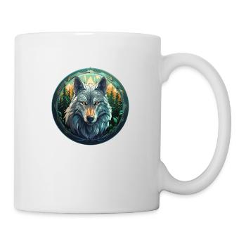 Emblème du loup - Mug blanc - blanc - Droite