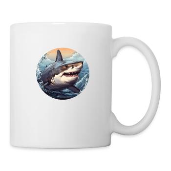 Grand requin blanc - Mug blanc - blanc - Droite