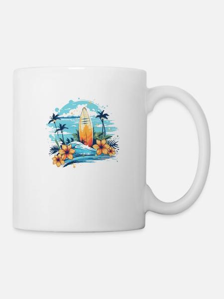 Comes Sun Beach 2023 Tropical Hello Summer - Mug - white