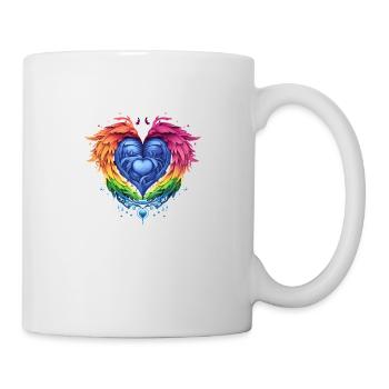 LGBTQIA+ Cœur d’ange - Mug blanc - blanc - Droite